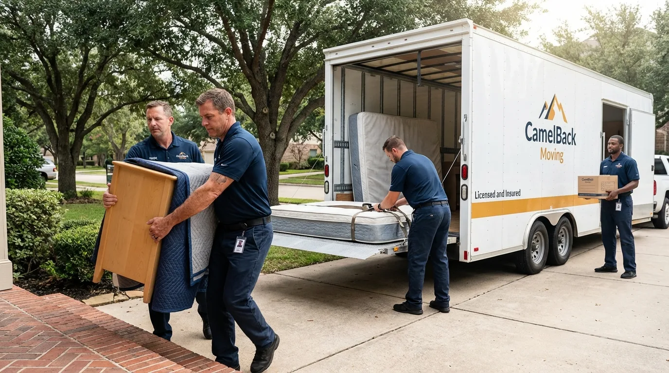 Crew loading residential truck for cross-state move from Lewiston, NY